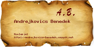 Andrejkovics Benedek névjegykártya